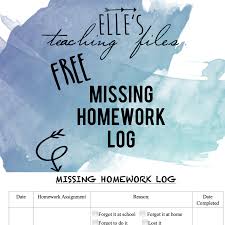 Missing Homework Log Free Download Elle S Teaching Files Missing Homework Homework Log Homework