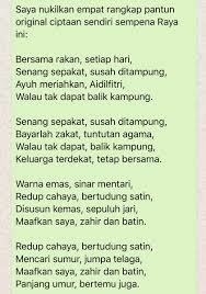 Azan bukan sebarang azan azan memanggil orang solat pesan bukan sebarang pesan pesan rindu kukarang sisik bukan sebarang sisik sisik belida memutus jala cantik bukan sebarang cantik cantik membawa hatiku gila. Ahmad B Maslan On Twitter Raya Yang Tidak Sama Namun Hidup Mesti Diteruskan Nukilan Ringkas Saya Pada 30 Ramadan 1441h Ini Untuk Menghadapi Syawal Yang Berbeza Https T Co Seigarfkg2
