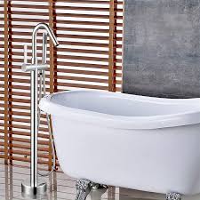Market the lulu is a free standing bathtub that sits on well constructed hidden poles to make sure that the bathtub will not move after its installation. Free Standing Bathtub Faucet Tub Filler Hand Shower Mixer Tap Brushed Nickel Kitchen Faucets Faucets