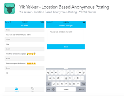 Though yik yak officially shut down operations earlier this year, at its peak the app was ubiquitous on college campuses, and at one point was valued at hundreds of millions of dollars. Yik Yak Er A Location Based Anonymous Posting App Rubber Chickin