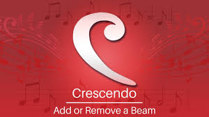 Add Or Remove A Beam Crescendo Music Notation Software Tutorial Youtube