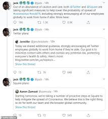 Nsw records no new cases as australian death toll jumps to 875. Twitter Encourages American Staff To Work From Home Amid Coronavirus Daily Mail Online