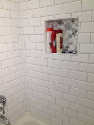Here Is That Great Bubbly Marble Tile In My Shower Niches Tile Shower Niche Bathroom Shower Tile White Subway Tile Shower
