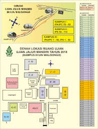 Universitas islam negeri (uin) walisongo adalah sebuah perguruan tinggi islam negeri yang terletak di kota semarang, provinsi jawa tengah. Denah Lokasi Ujian Jalur Mandiri Ujm Tahun 2018 Kampus 1 Kampus 2 Dan Kampus 3 Uin Waisongo Semarang Uin Walisongo