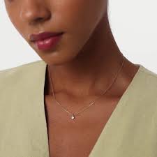 14K Floral Cluster Necklace, Round Diamond Charm, Dainty Stacking Necklace,  Diamond Chocker, Layering Necklace for Daughter, Birthday Gift