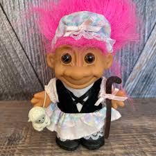Vintage Little Bo Peep Troll Doll storybook Troll With Hair Russ Berrie 5  Inch Troll Vintage Mary Had a Little Lamb Staff and Sheep