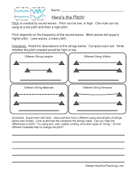 Out in the ocean, a wave crest. Sound Pitch Worksheet Have Fun Teaching