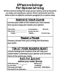 4th grade ccss , 4th grade ccss: Effective Endings For Opinion Writing By Wild 4 Teaching Tpt