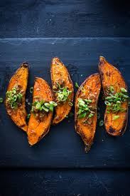 Kyoto Style Sweet Potatoes With Miso Ginger And Scallions Feasting At Home Recipe Roasted Sweet Potatoes Vegan Sweet Potato Recipes Roasted Yams