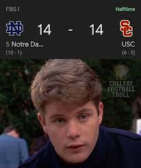 NOTRE DAME IS TIED WITH USC 😳