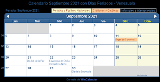 Check spelling or type a new query. Calendario Septiembre 2021 Con Dias Feriados Venezuela