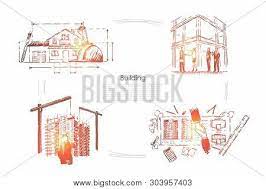 Safety helmet illustrations & vectors. House Planning Construction Site Safety Check Architectural Project Approval Building Industry Banner Architect Profession Engineers In Helmets Concept Sketch Hand Drawn Vector Illustration Poster Id 303957403