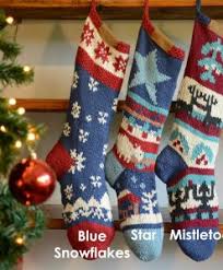 Santa claus, mrs claus, christmas stocking, christmas stocking patterns, christmas stocking design, christmas knitting, knitted stocking. Mistletoe Cotton Handknit Christmas Stocking Chunkichilli