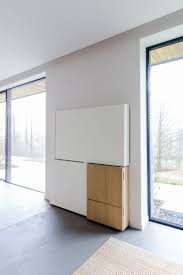 Meuble Tv Pivotant En Acier Et Bois Pivoting Tv Set Made Of Steel And Wood Grande Bibliotheque Bois Et Acier Integrant Une Multitude De Rangements Ouvert Et Fe