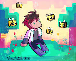 Your choice of two sizes: Bees Vruzzt Oc Minecraft By Vruzzt Deviantart Minecraft Art Minecraft Drawings Minecraft Anime