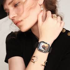 Amazon.com: Adepoy Compatible for Apple Watch Case Series 7/8 41mm with  Tempered Glass Screen Protector, Double Bling Crystal Diamonds Rhinestone  Bumper Overall Hard PC Ultra-Thin Protective Cover For iWatch 41mm : Cell