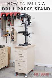 Diy Drill Press Stand With Storage Pdf Plans Fixthisbuildthat Drill Press Stand Drill Press Woodworking Shop Plans