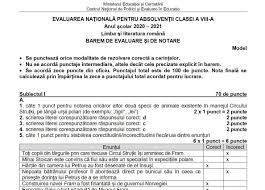 Programă și subiecte evaluare națională. Simulare Evaluare NaÈ›ionalÄƒ 2021 Barem RomanÄƒ Cum Se NoteazÄƒ Cele DouÄƒ Subiecte Stiriedu