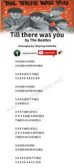 Till There Was You By The Beatles Kalimba Tabs Letter Number Notes Tutorial Kalimbatabs Net