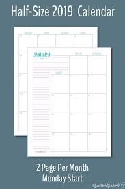 The Two Pages Per Month 2019 Calendars Are Ready Scattered Squirrel Monthly Planner Printable Discbound Planner Weekly Planner Printable