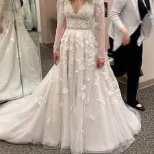 Illusion Sleeve Plunging Ball Gown Wedding Dress David S Bridal Davids Bridal Wedding Dresses Ball Gown Wedding Dress Davids Bridal Gowns