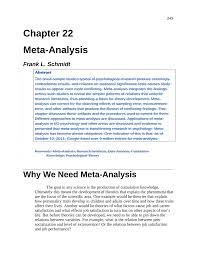 The sample did not appear to come from a random selection process, which is a threat to internal validity. Pdf Meta Analysis Cumulating Research Findings Across Studies
