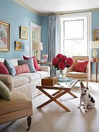 Pink And Blue Interiors Light Blue Living Room Blue Living Room Condo Decorating