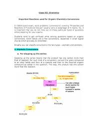 Important Reactions For Conversions Xii Chemistry