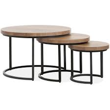 This coffee table set is easy to assemble, and delivery includes 3 different sized coffee tables. Coffee Table Hugo Set Of 3 Tables Decomeubel