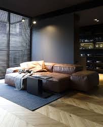 Small Masculine Apartment In Dark Color Schemes White Interior White Interior Design Home