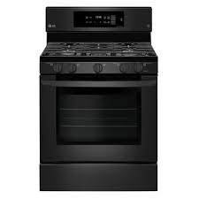 Lg Electronics 5 4 Cu Ft Gas Range With Self Cleaning In Matte Black Stainless Steel Lrg3194bm Gas Range Convection Range Oven Range