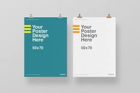 50x70 Hanging Poster Mockup Poster Mockup Hanging Posters Poster