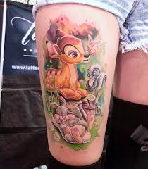 3.5 x 2.5 let your inner fawn out to frolic with this whimsical disney bambi tattoo. Samanta Annie On Instagram Absolutely Loved Doing This Cute Bambi Tattoo At The Schweinfurter Tattooconven Bambi Tattoo Disney Sleeve Tattoos Disney Tattoos