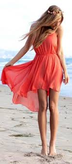 Short In Front Long In Back Summer Dress Coral Pretty Dresses Coral Dress Fashion