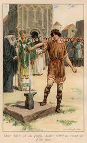 Frontispiece There Before All The People Arthur Pulled The Sword Out Of The Stone Robbin King Arthur Characters King Arthur Legend Fairytale Illustration