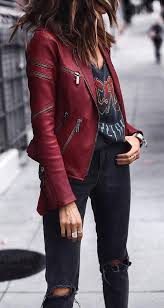 30 Trendy Outfits You Need This Winter With Images Red Leather Jacket Outfit Leather Jacket Outfits Leather Jacket