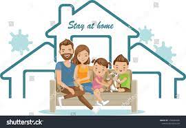 Stay Home Family Sitting Together On Stock Vector Royalty Free 1702684006 Home And Family Royalty Free Family