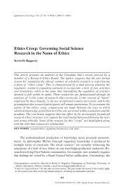 Check spelling or type a new query. Pdf Ethics Creep Governing Social Science Research In The Name Of Ethics