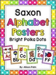 Saxon Phonics Alphabet Posters Bright Polka Dots Saxon Phonics Phonics Cards Phonics Kindergarten