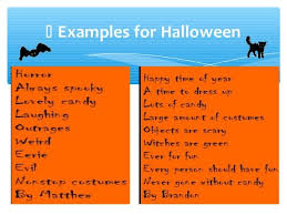 Examples For Halloween Acrostic Poem Acrostic Rhyming Poems
