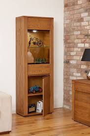 Tall Contemporary Display Cabinet From Our Olten Oak Range Oak Display Cabinet Furniture Display Cabinet