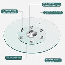 Amazon.com: Lazy Susan de cristal para mesa de comedor, mesa redonda grande  de cocina, mesa giratoria con 6 ruedas giratorias, giro silencioso y suave  (39 pulgadas) : Hogar y Cocina