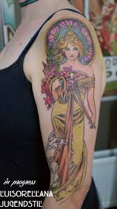 Custom tattoo designs start at $35. Alphonse Mucha Art Nouveau Jugendstil Tattoo Jugendstil Tattoo Art Nouveau Neo Traditional Get Free Tattoo Design Ideas