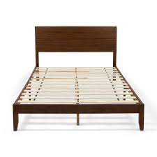 The twin gable dark brown metal bed frame i ordered from home depot that was shipped from and sold by top line. Noble House Edgecombe Dark Brown Wood Queen Bed Frame With Headboard 67600 The Home Depot