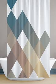 Shower Curtain Set Large Squares Geometric Pattern Abstract Pattern His Bathroom Geometric Shower Curtain Shower Curtain Sets Brown Tile Bathroom