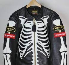 Supreme Vanson Leather Bones Jacket Black 2017aw Genuine Cow Hide Size L Y58 Jackets Clothes Black