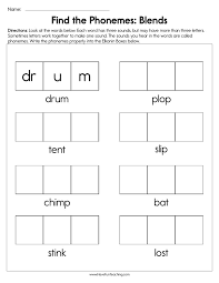 Write words that start with consonant blends and digraphs #9 think of and write words that start with the blends sh, wh, and wr. Find The Phonemes Blends Worksheet Have Fun Teaching