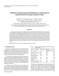 Pdf Problems In Searching Online Databases A Case Study Of Select Central University Libraries In India