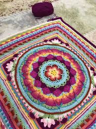 Battaniye Koltuk Sali Mandala Modeli Tigisi Crochet Art Crochet Blanket Blanket