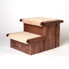 Oak wood and metal.kitchen chairs that turn into steps for dogs. Oak Wood Carpeted Pet Stairs